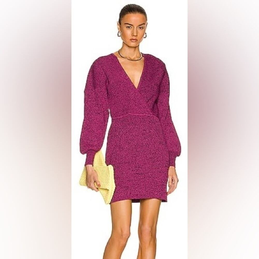 NWT Ganni Melange Knit Dress in Purple Size Small